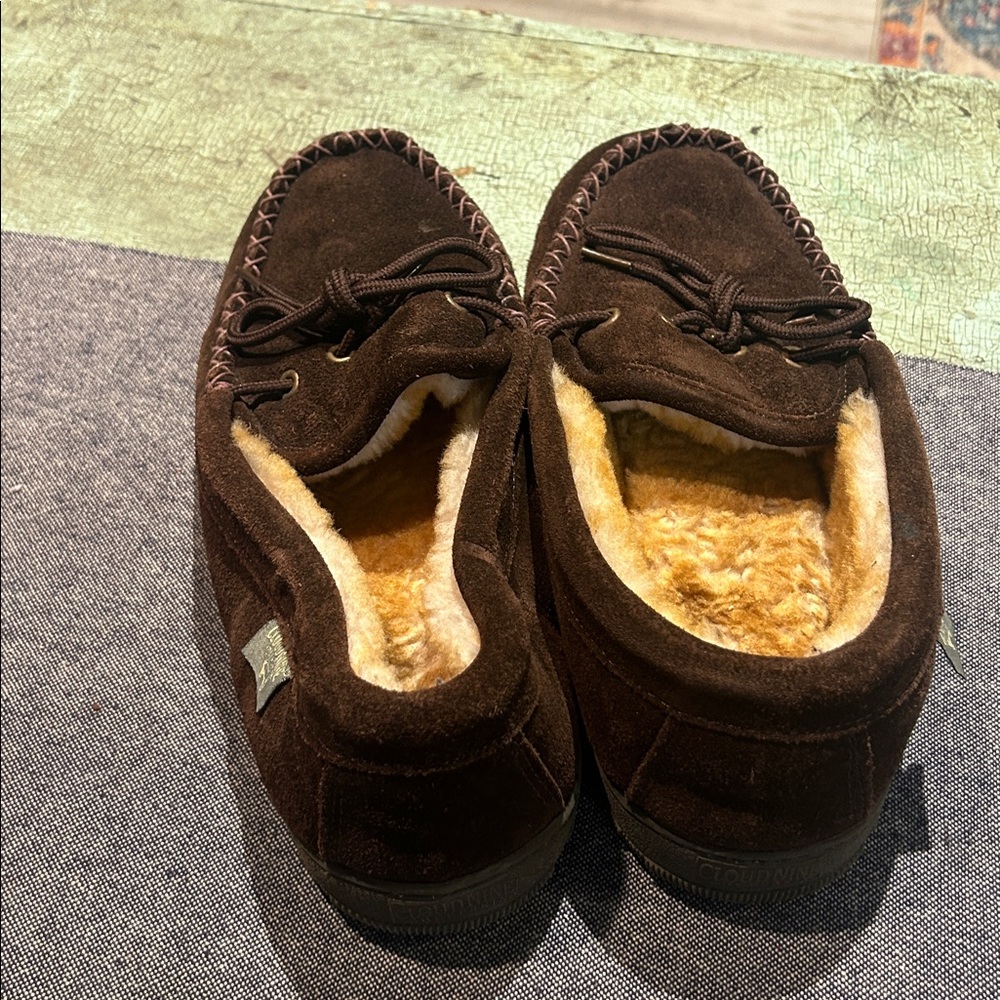 Cloud Nine Sheepskin Brown Suede Moccasin Slippers | Men’s Size 9 - Picture 4 of 7